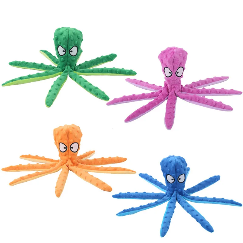 Indestructible Dog Chew Toy - Plüsch-Oktopus-Hundespielzeug, interaktives Spielzeug, unzerstörbar, bissfest, mit