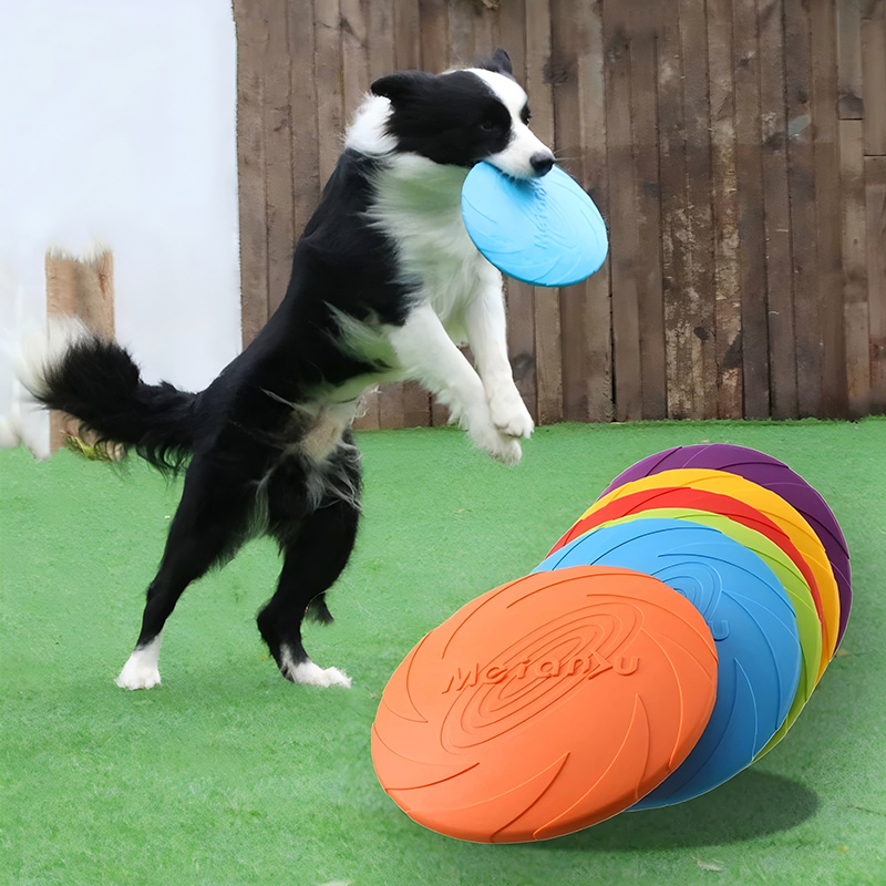 Flying Disc Dog Training Toy - Silikon-Flugscheiben-Spielzeug Multifunktionale Haustier-Welpen-Trainingsspielzeuge Interaktives Outdoor-Spiel Hundezubehör
