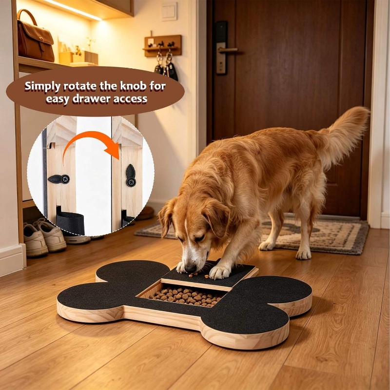 Suction Cup Dog Tug Toy - Hölzernes Kratzbrett für Hunde mit integrierter