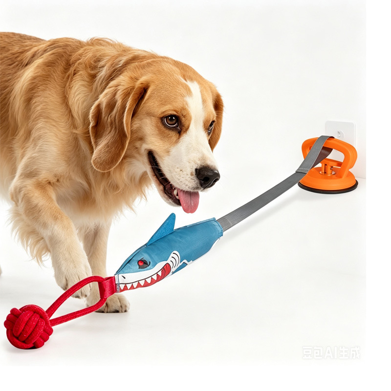 Suction Cup Dog Tug Toy - Saugnapf-Hundespielzeug, Freihändiges Selbstbeschäftigungsspielzeug aus Baumwollseil, Indoor-Kauspielzeug