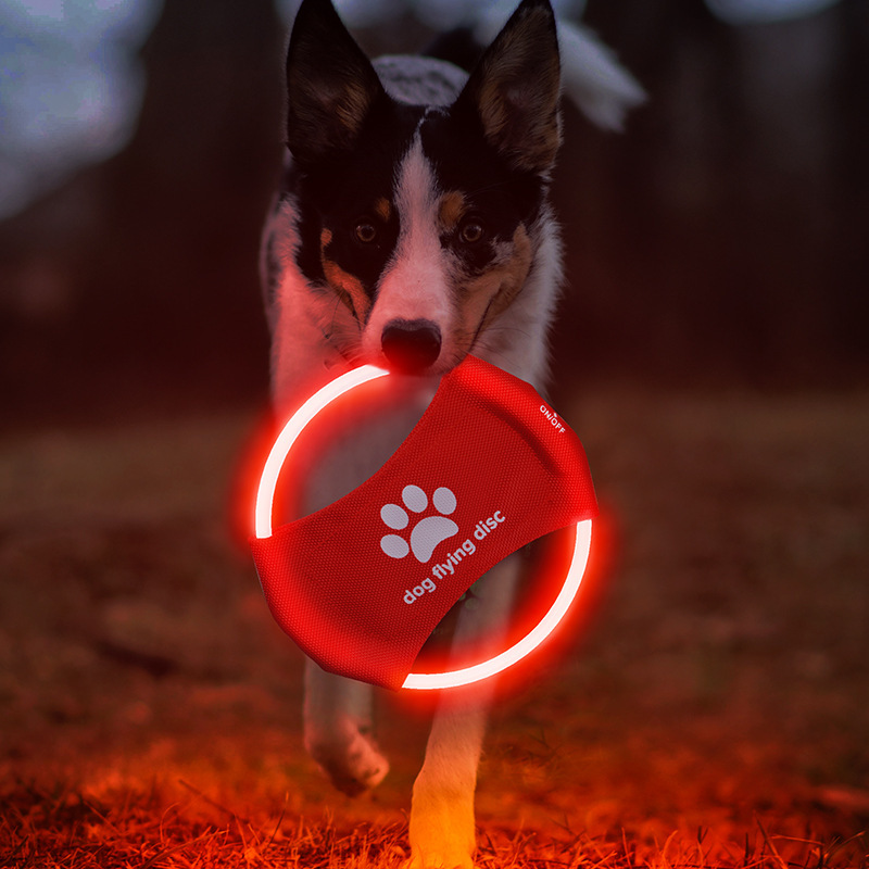 Flying Disc Dog Training Toy - LED-Fliegende Scheibe für Hunde, LED-Licht-Fliegende Haustierspielzeuge