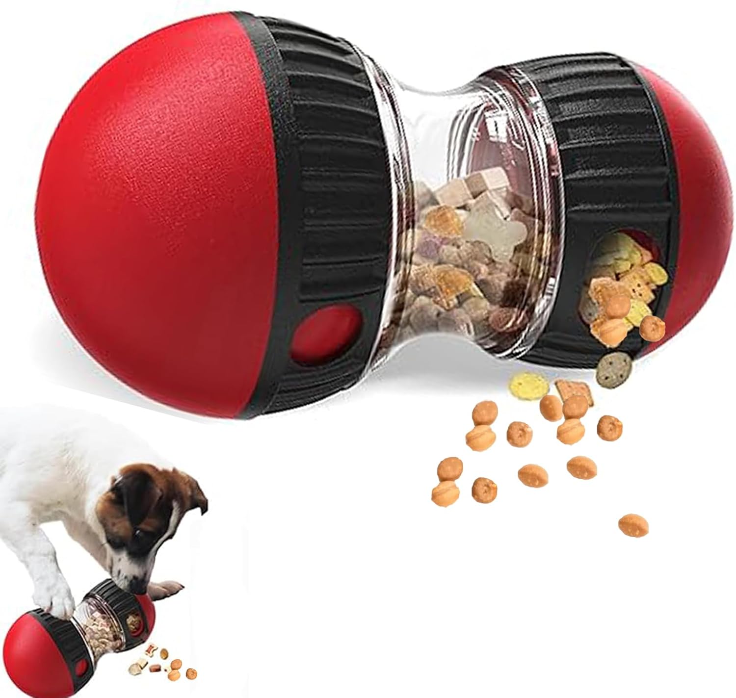 Dog Puzzle Feeder Toy - Hundespielzeug und verstellbarer langsamer Futterball –