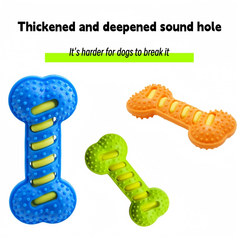 Teeth Cleaning Dog Chew Bone - Gummi-Knochen-Hundekauartikel: Ungiftiges Zahnreinigungs-Kauspielzeug, Langlebig, Bissfest, Interaktives