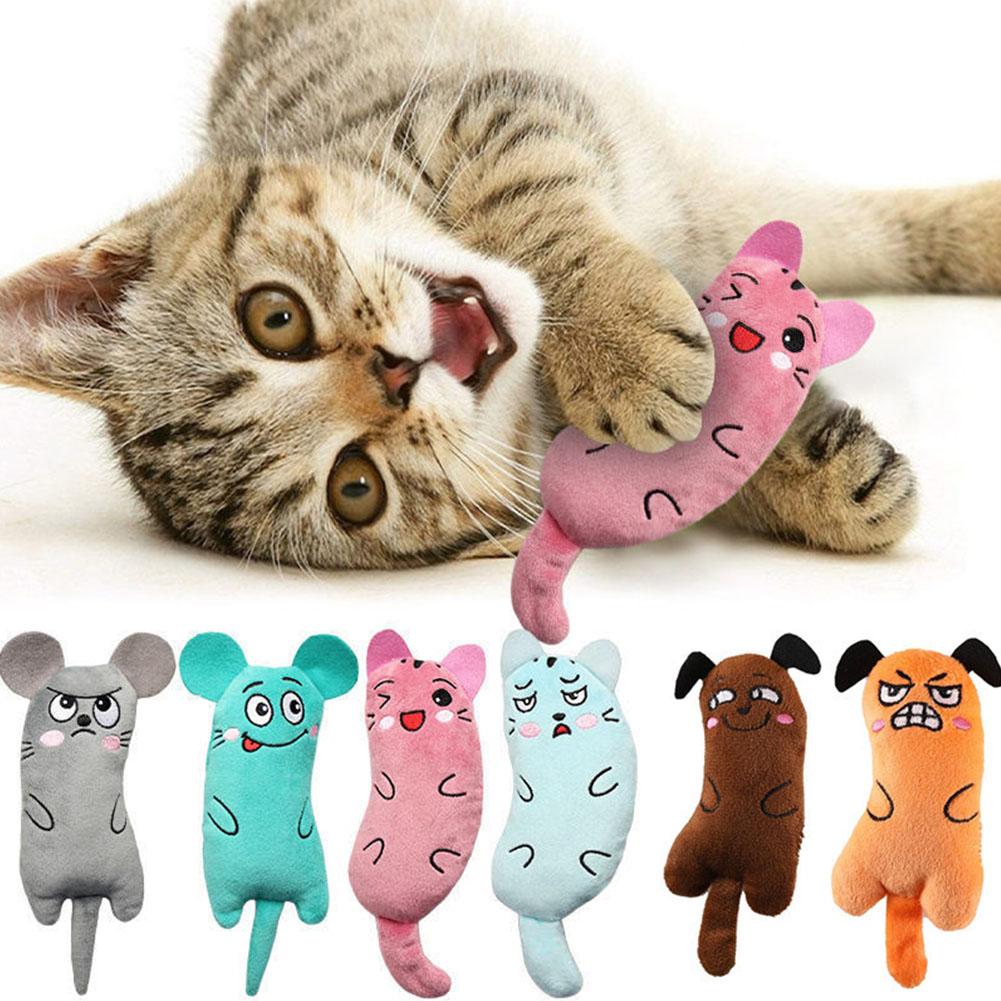Catnip Interactive Plush Mouse - Cartoon Ausdruck Katze Spielzeug Plüsch Haustier