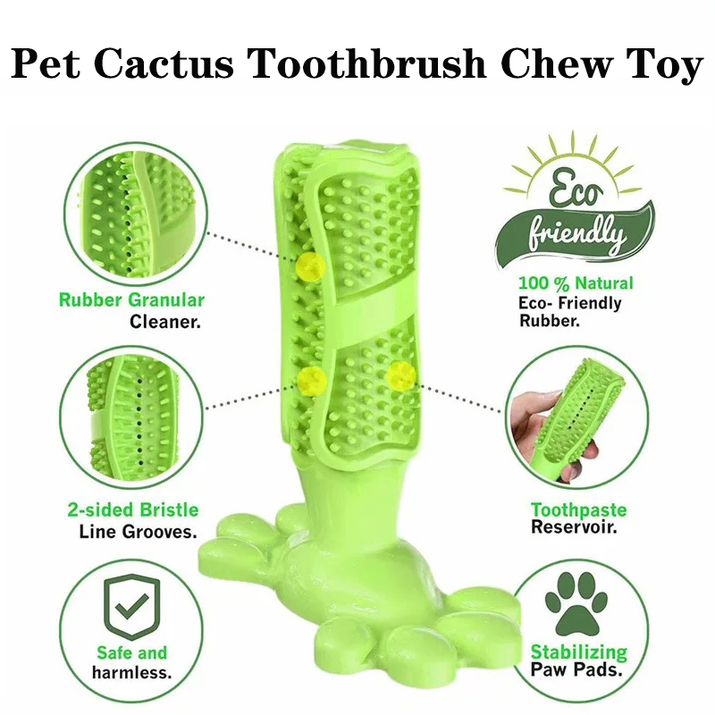 Rubber Treat Dispensing Dog Toy - Haustier Hund Kaktus interaktive Gummi Biss