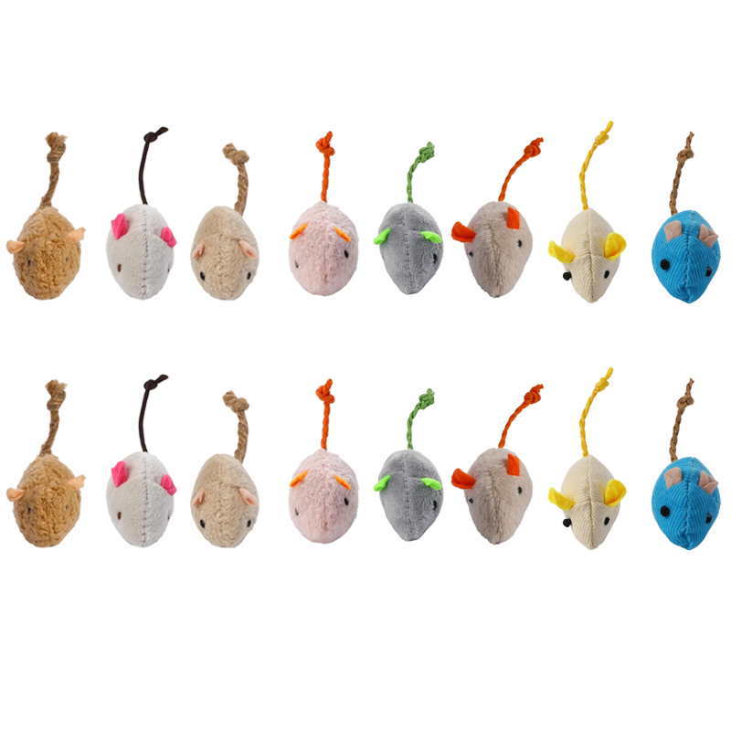 Catnip Interactive Plush Mouse - 16PCS Interaktive Katze Mäuse Spielzeug Katze