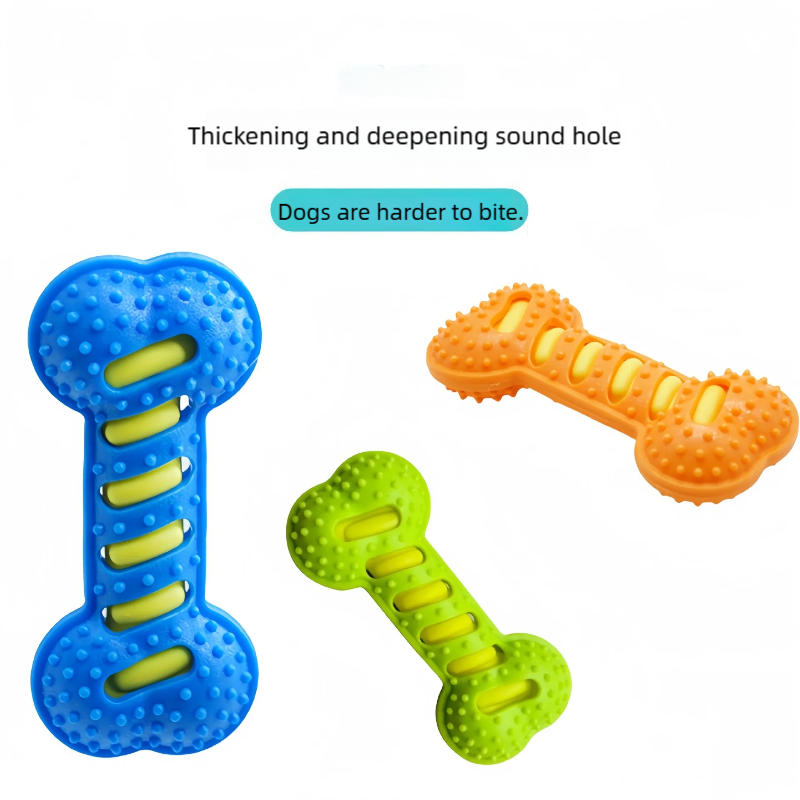 Teeth Cleaning Dog Chew Bone - Hundespielzeug aus Gummi in Knochenform, bissfestes