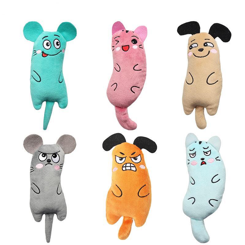 Catnip Interactive Plush Mouse - Lustige Haustier Plüsch Stickerei Katzenminze Spielzeug