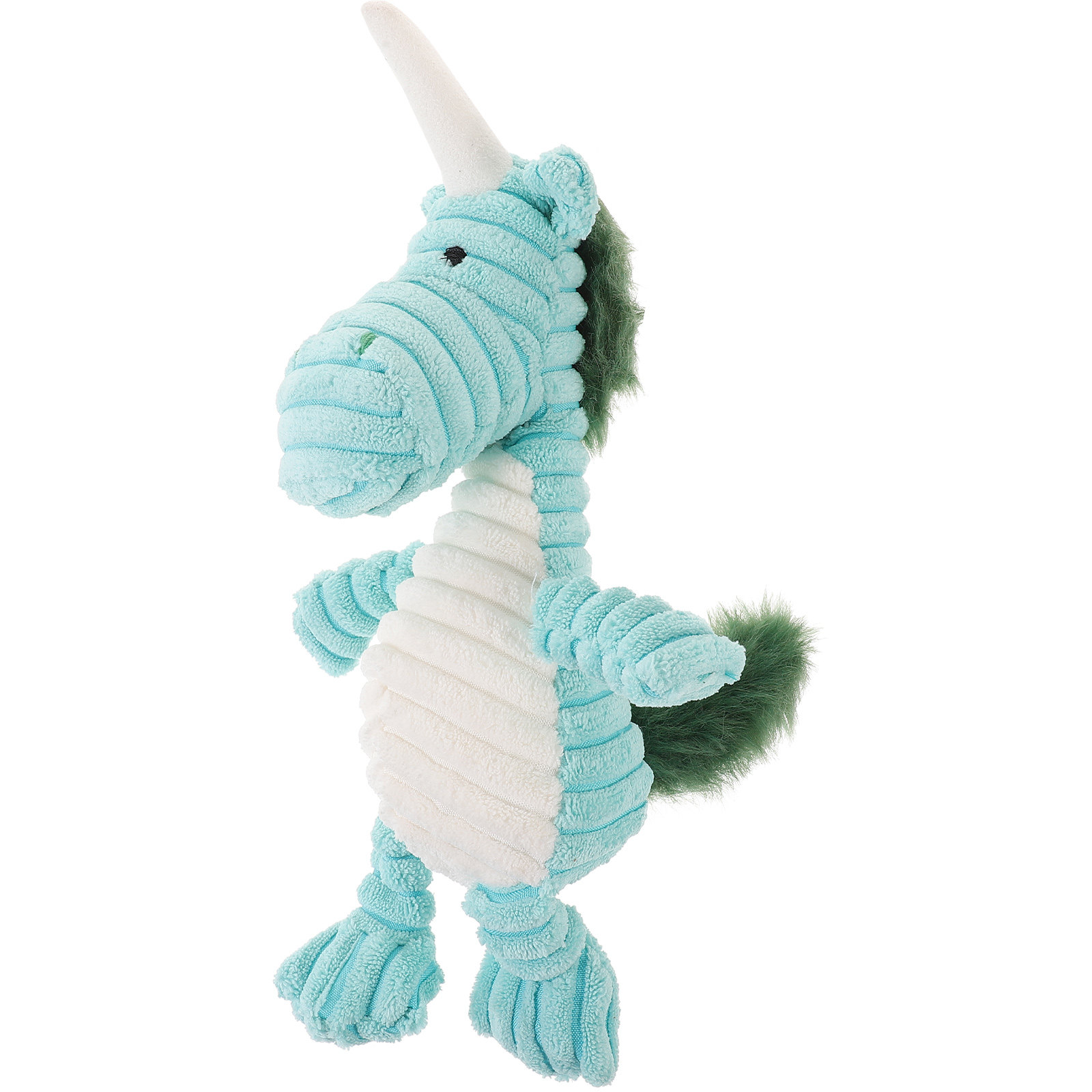 Flying Disc Dog Training Toy - Gestreiftes Einhorn-Plüsch-Quietschspielzeug für Hunde, Weiches Cord-Stofftier