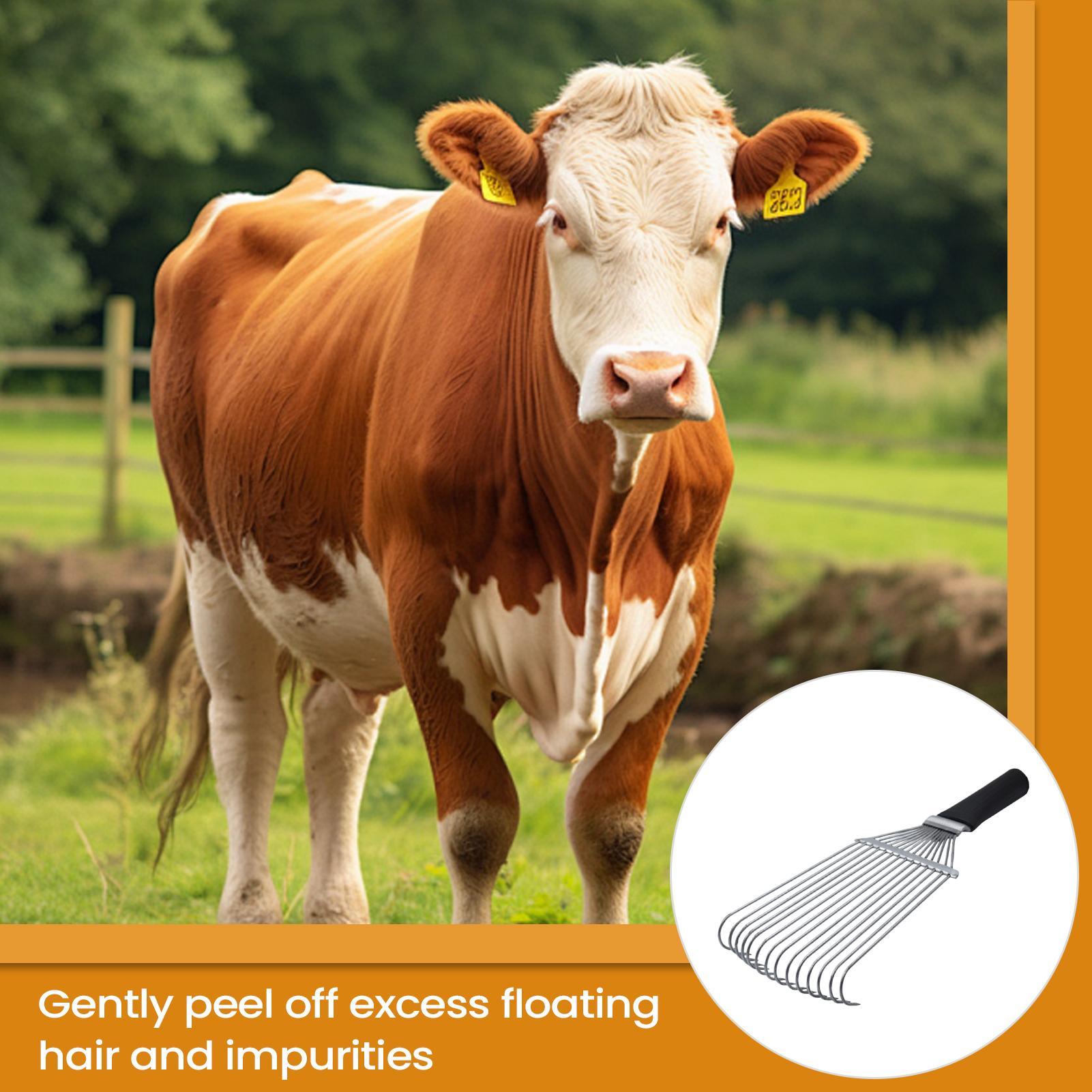 Pet Grooming - Pferdepflege-Rechen, Verschütterungsbürste, Unterwolle-Rechen, ergonomischer Stahl-Kaschmirwolle-Dematting-Kamm für