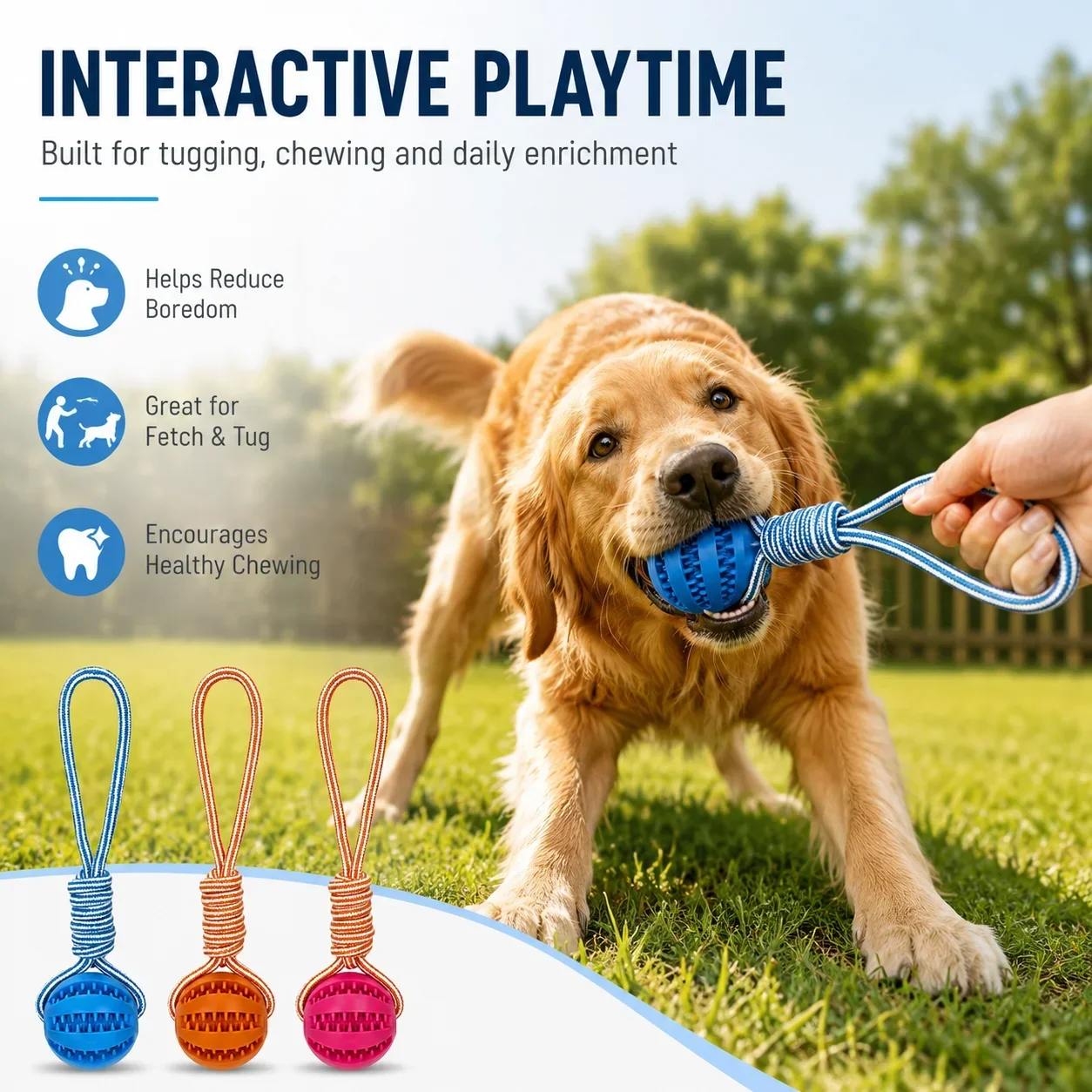 Rubber Treat Dispensing Dog Toy - Leckender Gummi-Hundeball, interaktiver Leckerli-Spenderball zur Zahnreinigung,