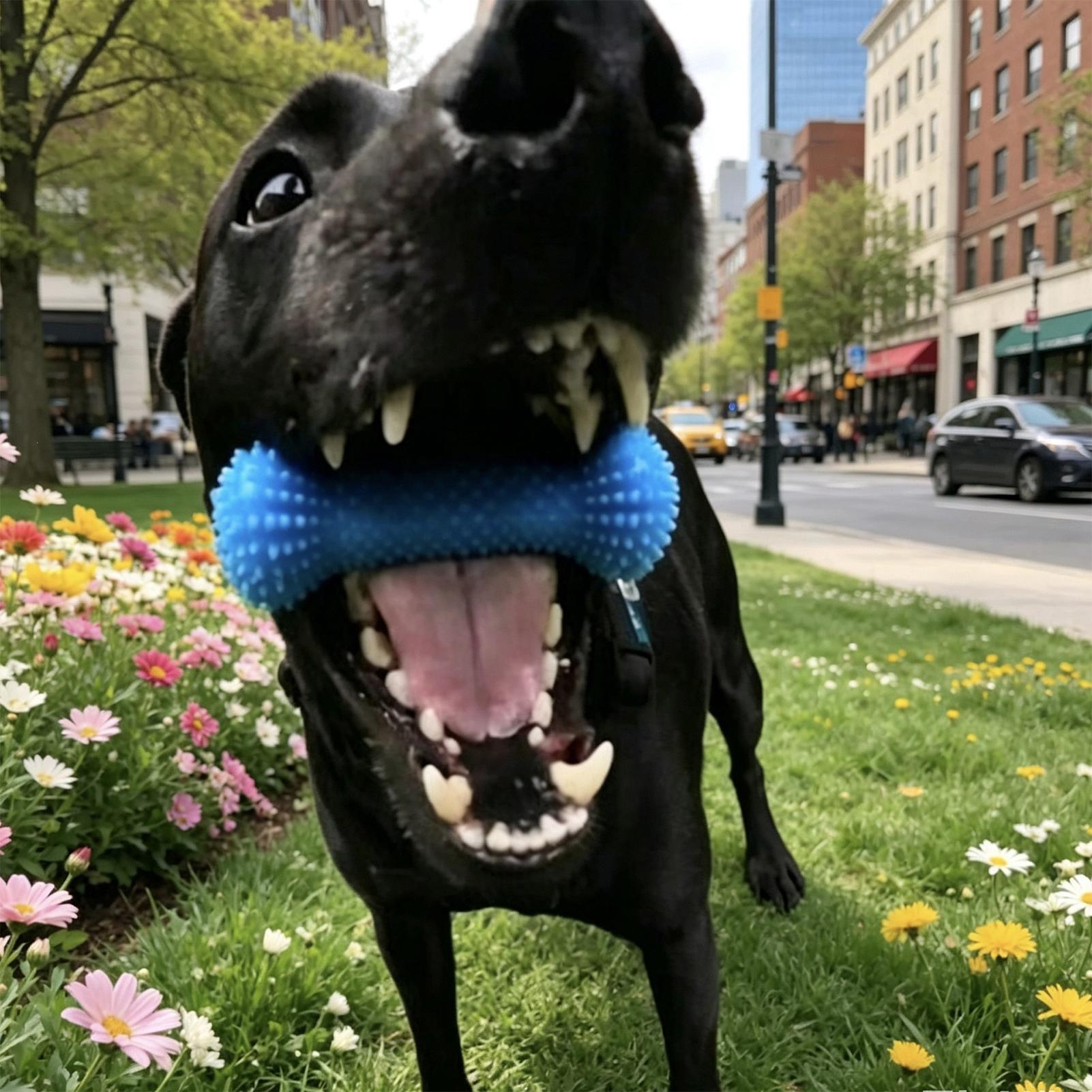 Rubber Treat Dispensing Dog Toy - Hundezahnbürstenspielzeug, Kaustäbe, Maulöffner, Haustierbedarf, interaktiver Snack-Spenderball
