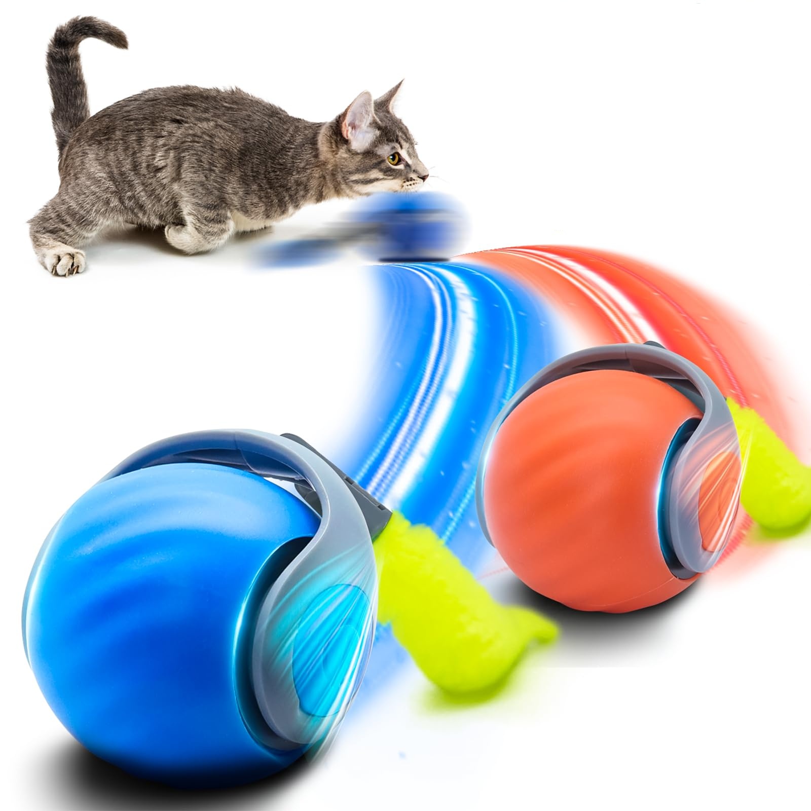 Automatic Moving Dog Ball - Interaktives Katzenspielzeug, automatischer rollender Ball, künstlicher