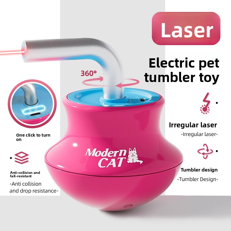 Laser Pointer Cat Toy Automatic - Automatische Katzenspielzeuge: interaktive Federstäbe, Laserpointer, Wackelspielzeuge,