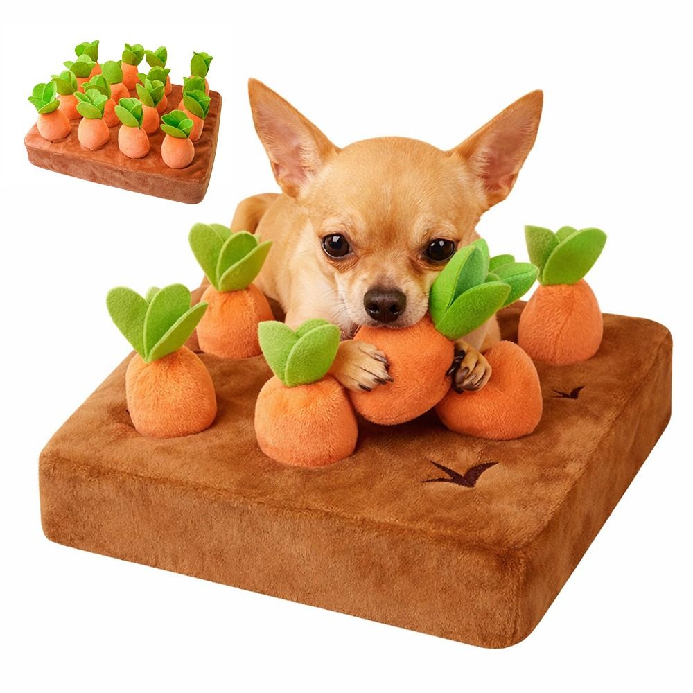 Snuffle Mat For Dogs - Stressabbauende Karotten-Schnüffelmatte, abnehmbare Karotten, interaktives Fütterungsspielzeug,