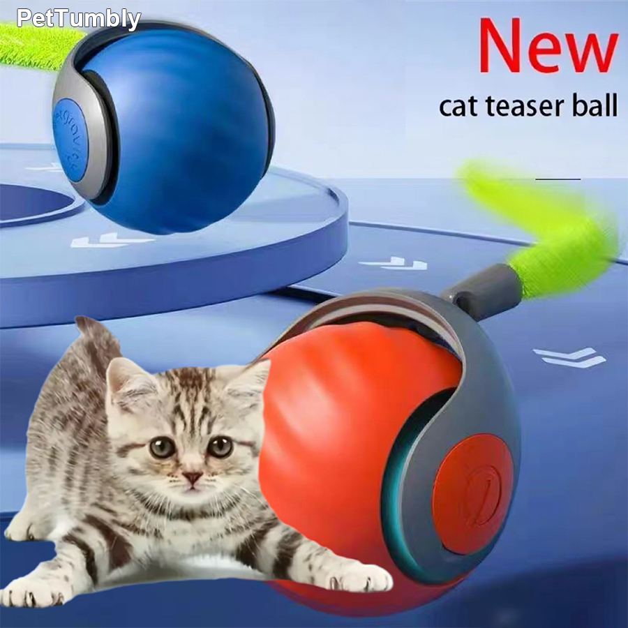 Automatic Moving Dog Ball - Interaktiver Katzenspielball, automatisch rollender Haustierspielball, USB-wiederaufladbarer