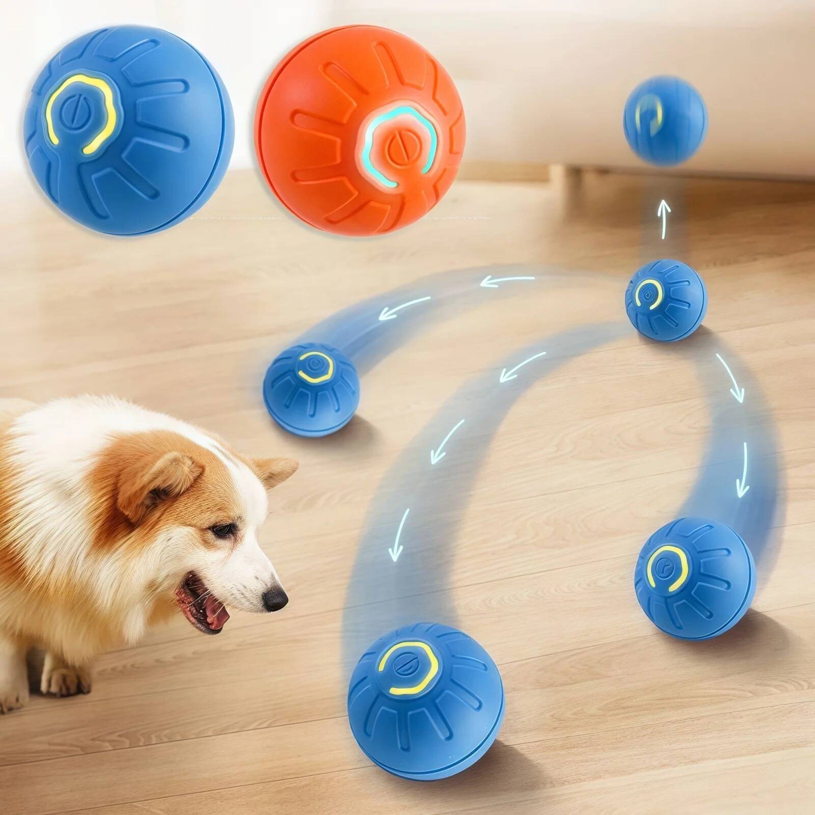 Automatic Moving Dog Ball - Intelligenter Hundespielball Elektronisches Interaktives Haustier-Spielzeug Beweglicher