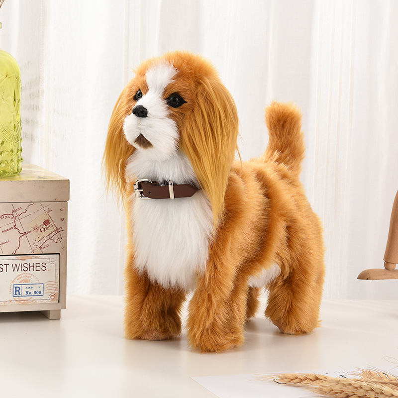 Interactive Squeaky Plush Dog Toy - Elektronisches Plüsch-Hundespielzeug, interaktiver Roboter, Welpe, Soundsteuerung,