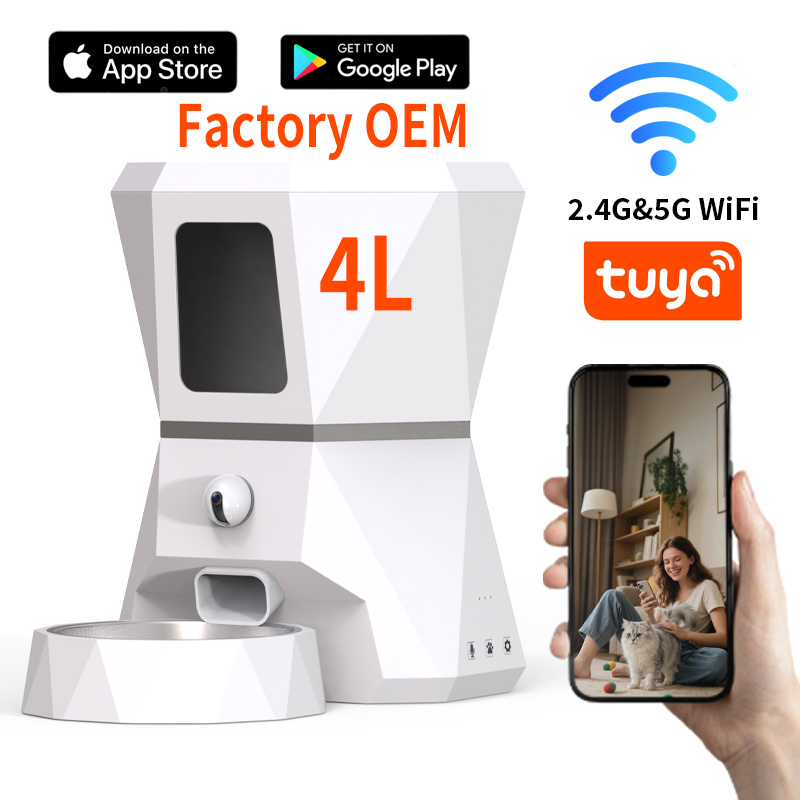 Pet Feeders - Hochwertige 4L Tuya APP-gesteuerte WLAN-Zeitgesteuerte Automatische