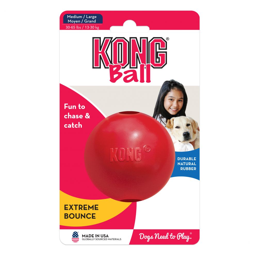 Indestructible Dog Chew Toy - KONG Ball Hundespielzeug M/L