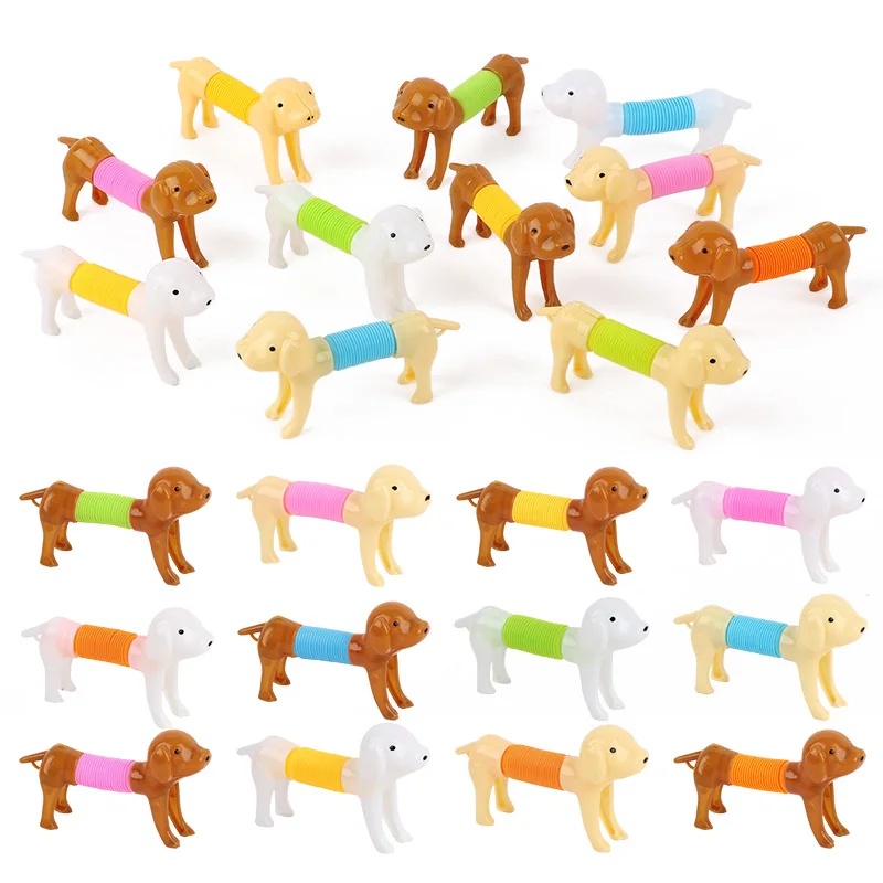 Interactive Squeaky Plush Dog Toy - Langlebiges Buntes Dehnbares Hundespielzeug 6/12 Stück