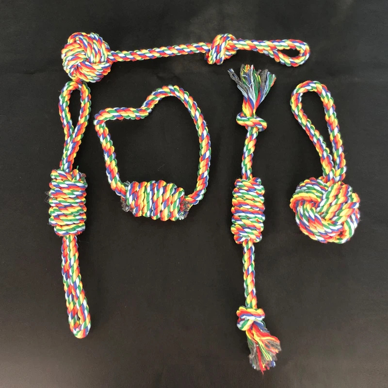 Dog Rope Toy Aggressive Chewers - Langlebiges Hundeseil-Spielzeug für Starke Kauer 3-Knoten-Seil