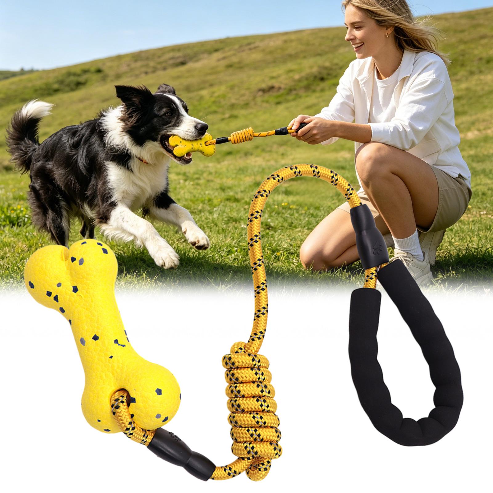 Dog Rope Toy Aggressive Chewers - Zerrspielzeug für Hunde, interaktives Knochen-Hundespielzeug, robustes