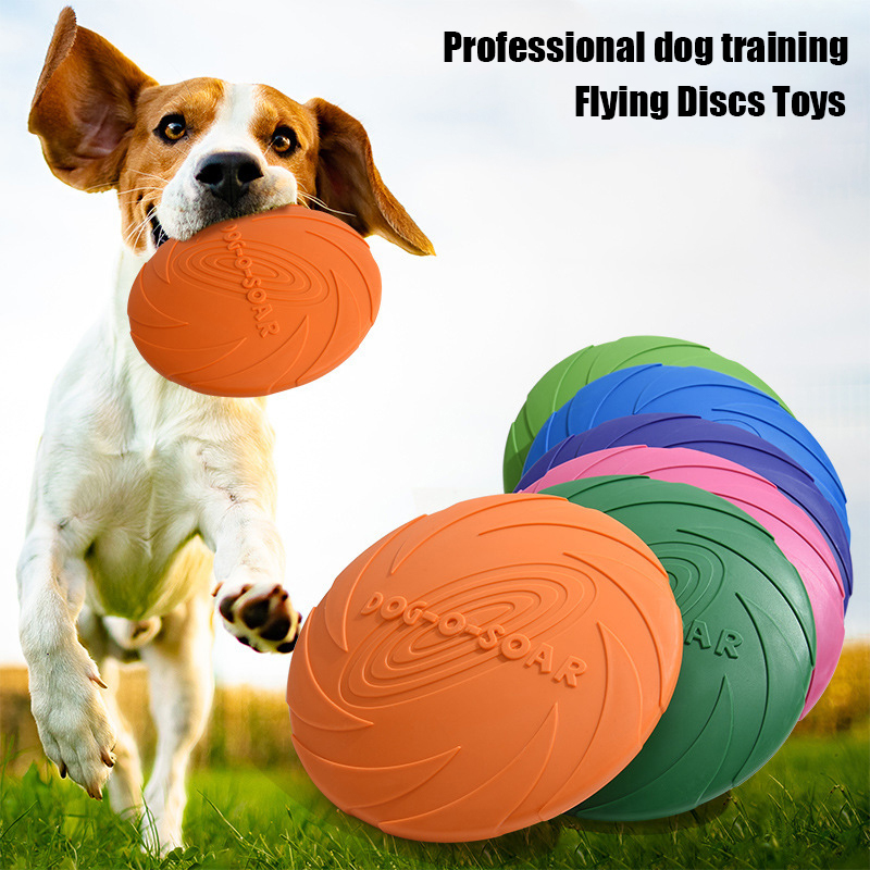 Flying Disc Dog Training Toy - Großer Hundespielzeug-Frisbee aus TPR mit Goldener