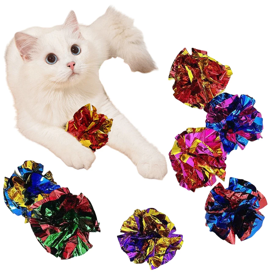 Laser Pointer Cat Toy Automatic - 5/10 Stück Crinkle Ball Katzenspielzeug mit