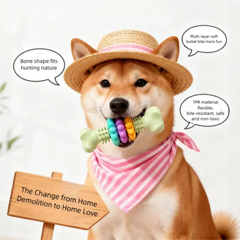 Langlebiges TPR-Hundekauknoche – Teeth Cleaning Dog Chew Bone Bewertung und Preis