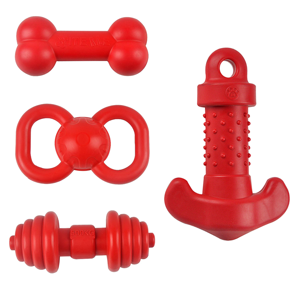 Rotes TPR-Knochen-Hundekau-Spi – Indestructible Dog Chew Toy Bewertung und Preis