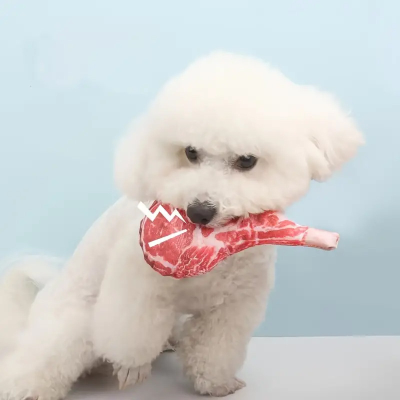 Simuliertes Steak-Quietschspie – Teeth Cleaning Dog Chew Bone Bewertung und Preis