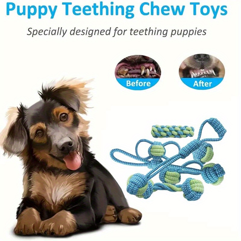 7-teiliges interaktives Knoten – Dog Rope Toy Aggressive Chewers Bewertung und Preis